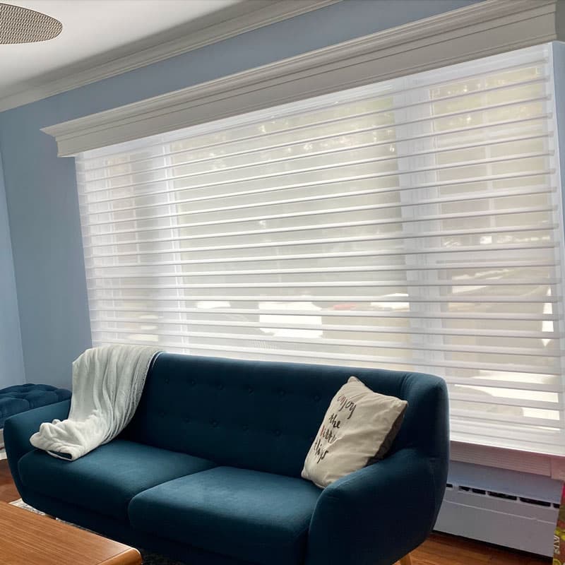 Hunter Douglas Silhouette sheer shadings over a living room window